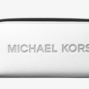 Michael Kors Embossed White Leather Pouch